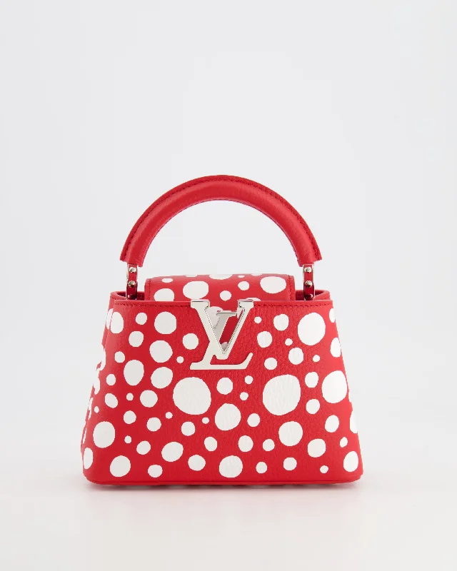 Louis Vuitton Alma bags featuring the signature top - handle designLouis Vuitton X Yayoi Kusama Red and White Mini Capucines Bag with Silver Hardware