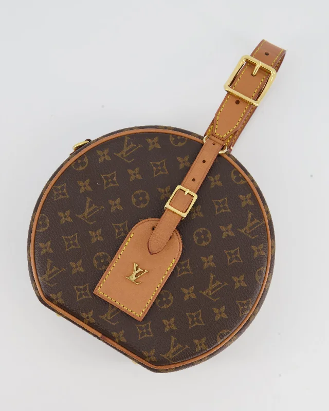 Louis Vuitton tote bags with a spacious interior and multiple pocketsLouis Vuitton Monogram Canvas Petite Boite Chapeau Cross-Body Bag with Gold Hardware