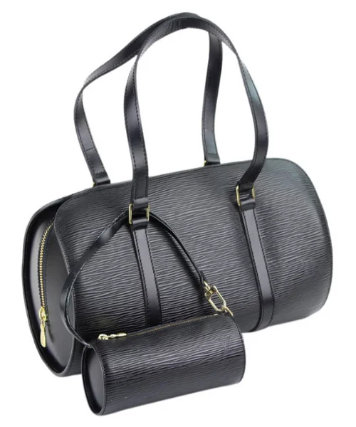 Louis Vuitton handbags with a beaded trim for a touch of glamourLouis Vuitton Soufflot Bag Black Epi Leather Noir