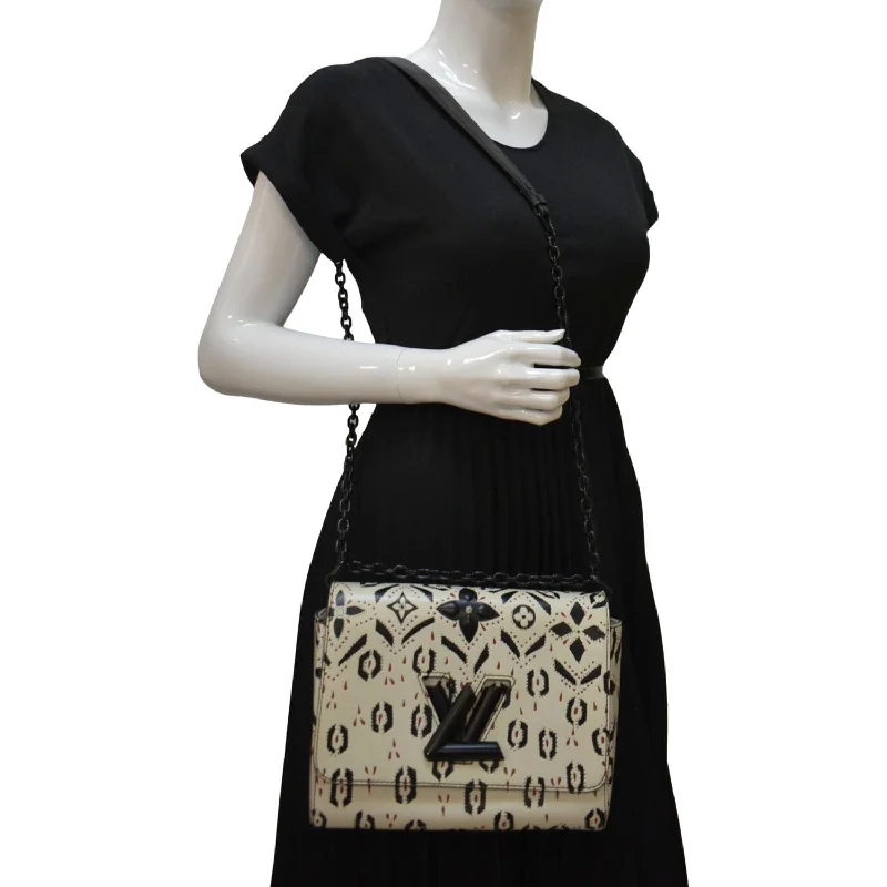 Louis Vuitton tote bags with a spacious interior and multiple pocketsLOUIS VUITTON LV Twist Graphic MM Leather Shoulder Bag Black