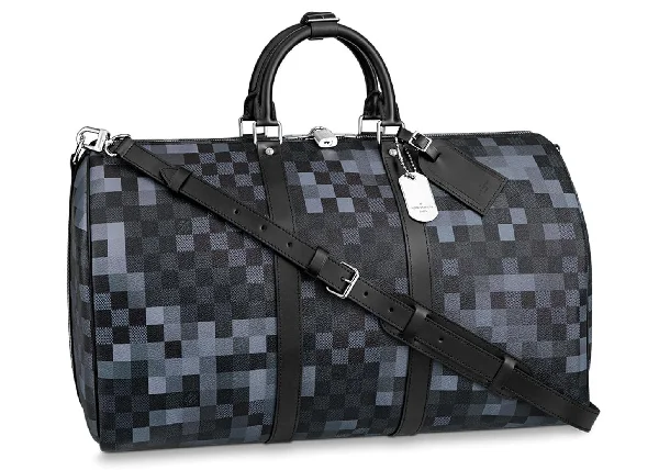 Louis Vuitton Twist bags with a crystal - embellished LV - turnlockLouis Vuitton Keepall Bandoulière 50 Gray Pixel