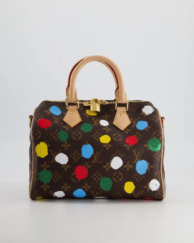 Ladies Louis Vuitton shoulder bags with a single - handle silhouetteLouis Vuitton X Yayoi Kusama 25 Speedy Bag Bandoulière in Monogram Canvas