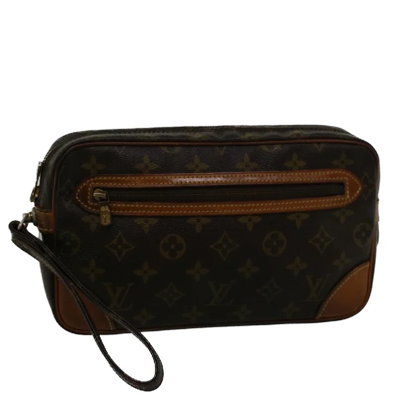 Louis Vuitton Alma bags with a monogram - embossed leather surfaceLOUIS VUITTON Marly Dragonne Clutch Bag