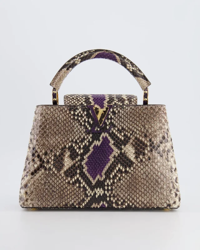 Ladies Louis Vuitton Capucines bags with gold - toned hardwareLouis Vuitton Python Capucines BB Bag with Gold Hardware