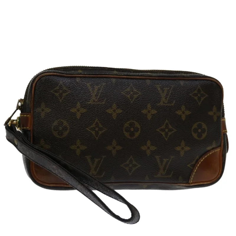 Louis Vuitton bags with a front - flap pocket for quick - access itemsLOUIS VUITTON Marly Dragonne Clutch Bag