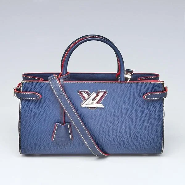 Louis Vuitton handbags with a back - zip pocket for storing valuablesLouis Vuitton Twist Tote Epi Leather Indigo