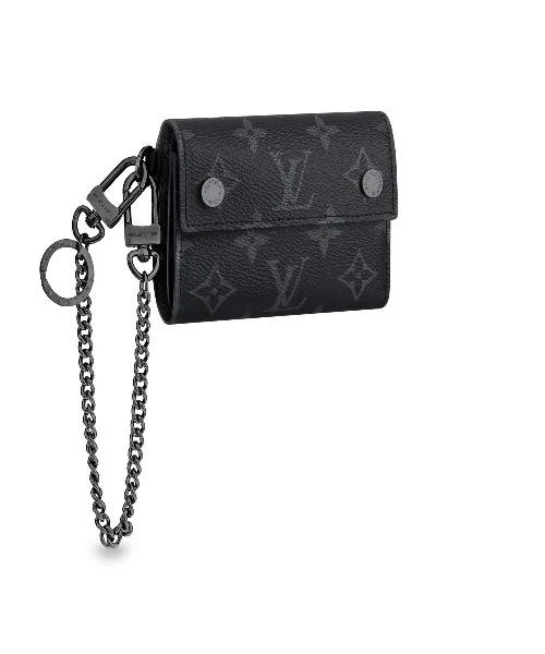 Louis Vuitton bags with a magnetic snap closure for easy accessLouis Vuitton Rivets Chain Wallet Epi Leather