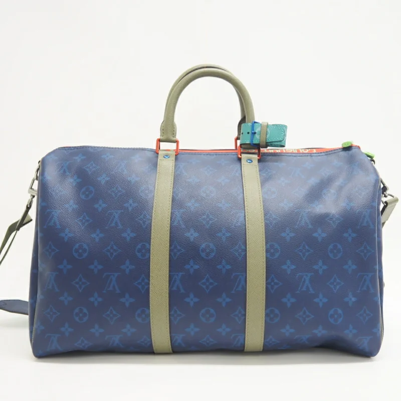 Ladies Louis Vuitton Capucines bags with gold - toned hardwareLOUIS VUITTON M43855 Keepall Bandouliere 45 Monogram Pacific Boston Bag Blue Unisex