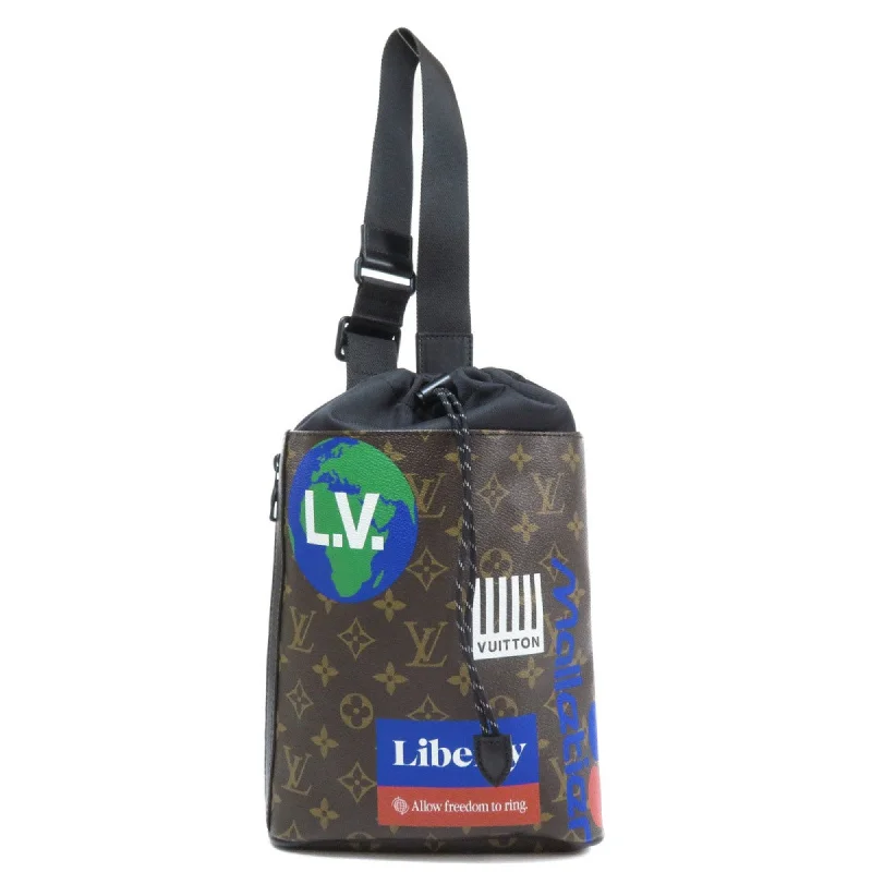 Louis Vuitton backpacks with a padded back panel for comfort during long - wearLouis Vuitton M44625 Chalk Sling Bag Monogram Shoulder Canvas Unisex