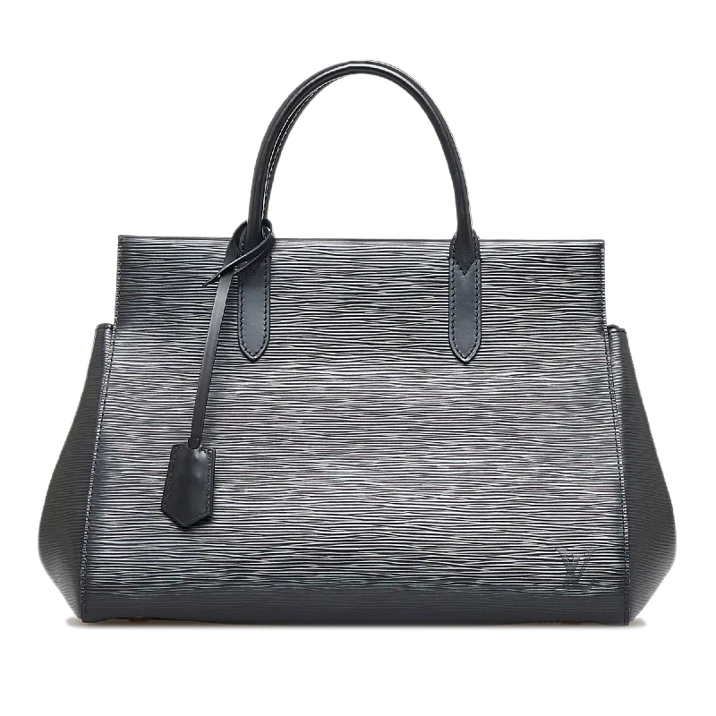 Louis Vuitton tote bags with a printed LV logo on the front for brand visibilityLouis Vuitton Marly MM Black Epi