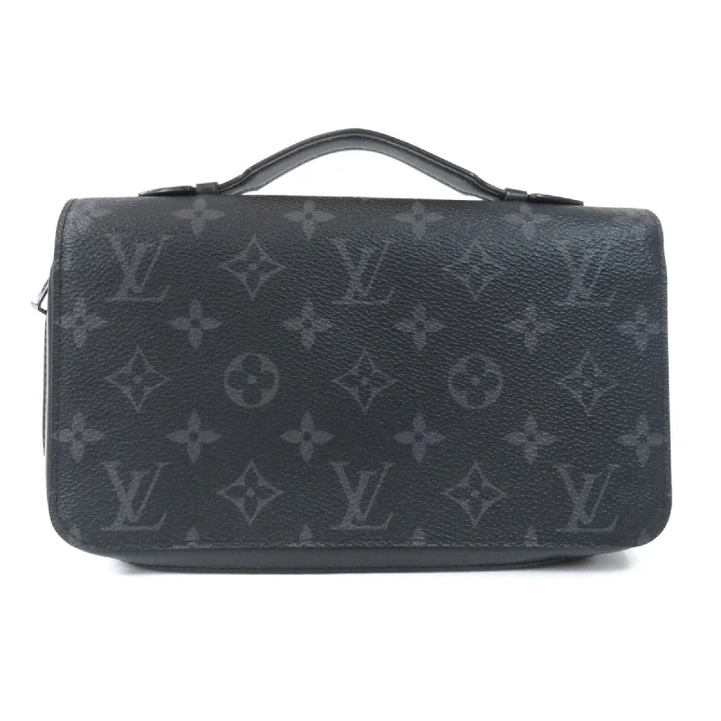 Louis Vuitton crossbody bags in a bold red color for a statementLouis Vuitton M61698 Zippy L Monogram Eclipse Long Wallet Bi-Fold Men's