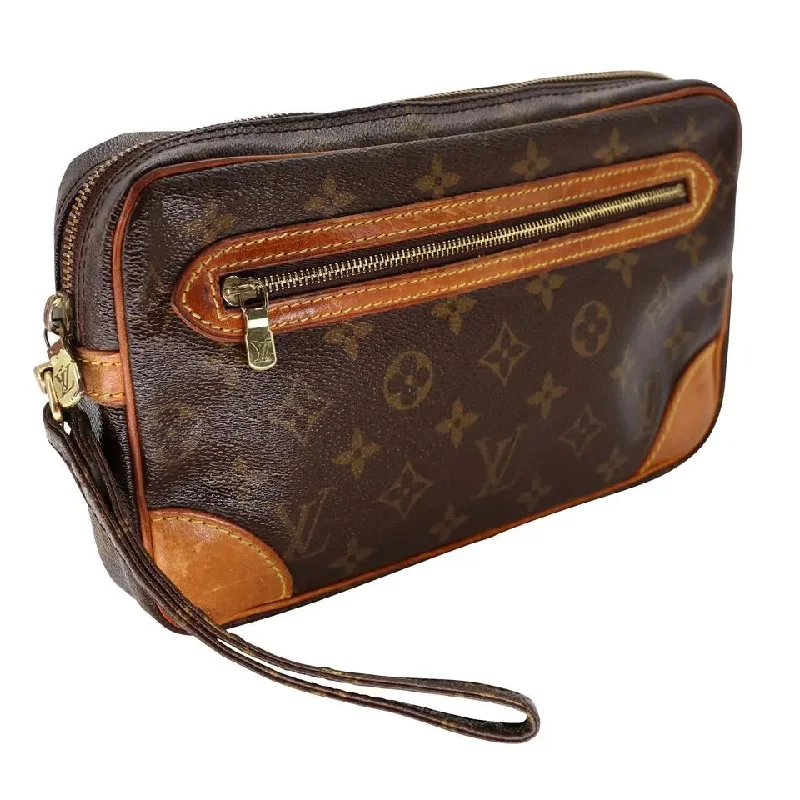 Louis Vuitton bags with a front - zip pocket for small items like keysLouis Vuitton Marly Dragonne Pochette Travel Clutch GM Wristlet Wallet LV-B0209N-0012