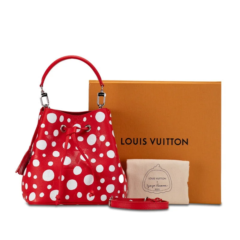 Ladies Louis Vuitton shoulder bags with a single - handle silhouetteLouis Vuitton LVYK  Monogram Implant Neonooe BB Japan Limited Model Handbag Shoulder Bag 2WAY M46413 Red White Leather  Louis Vuitton