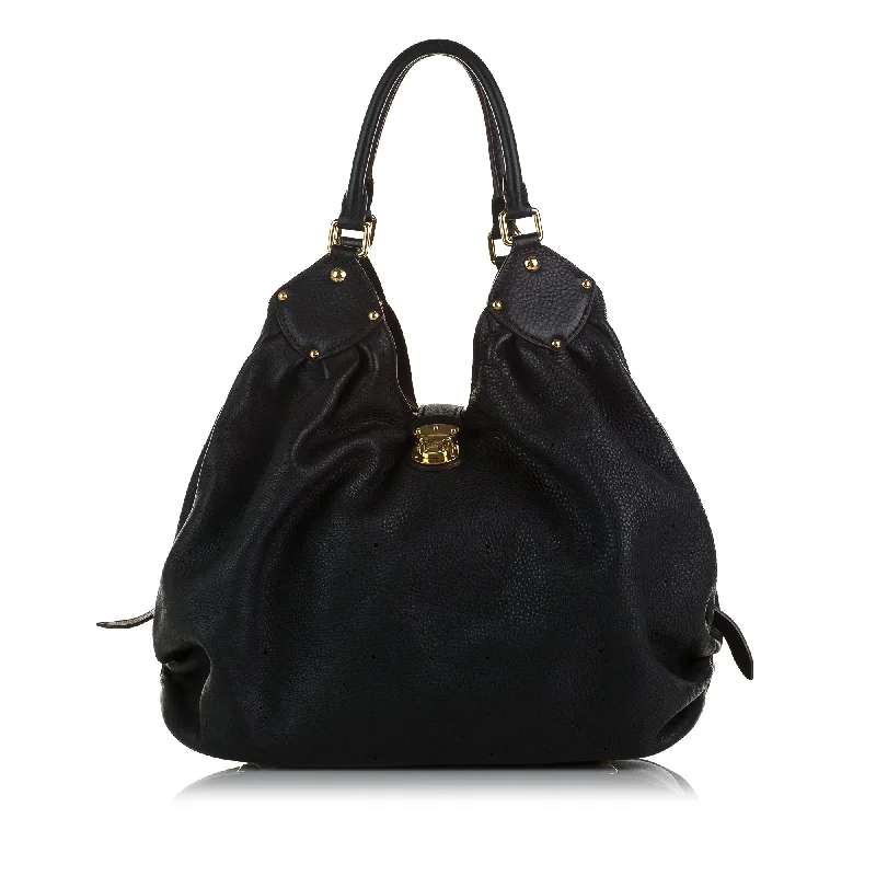 Louis Vuitton bags with a front - zip pocket for small items like keysLouis Vuitton Mahina Shopper GM Black