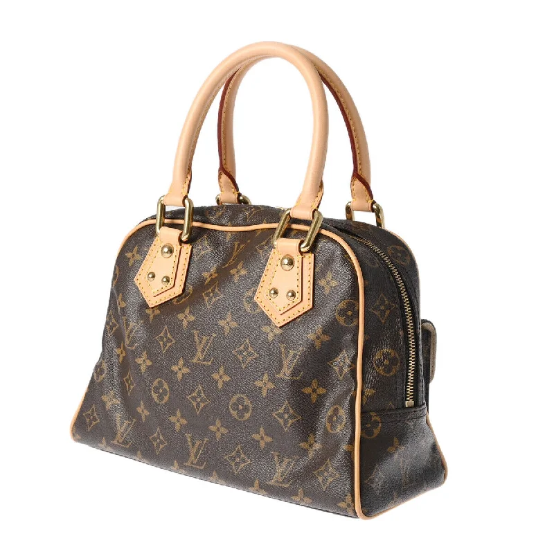 Louis Vuitton tote bags with a printed LV logo on the front for brand visibilityLouis Vuitton Manhattan Pm Brown Hand