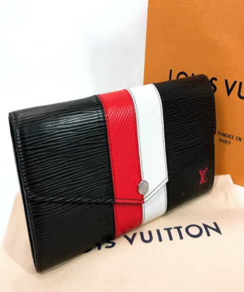 Ladies Louis Vuitton shoulder bags with a wide - width strap for comfortLouis Vuitton Zippy Wallet Epi Stripes special edition Noir