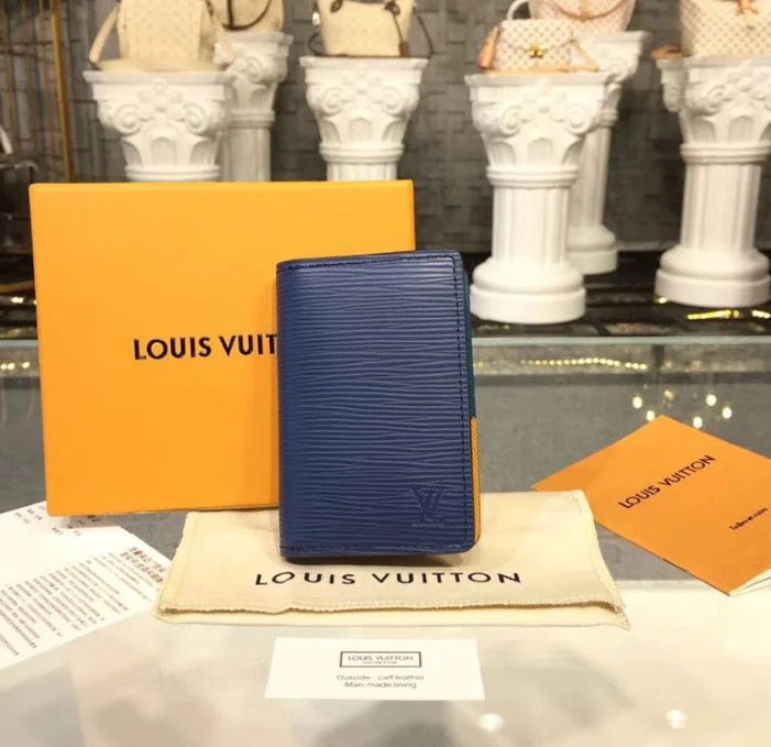 Louis Vuitton bags with a snap - button closure and a decorative charm for styleLouis Vuitton Pocket Organizer Epi Leather