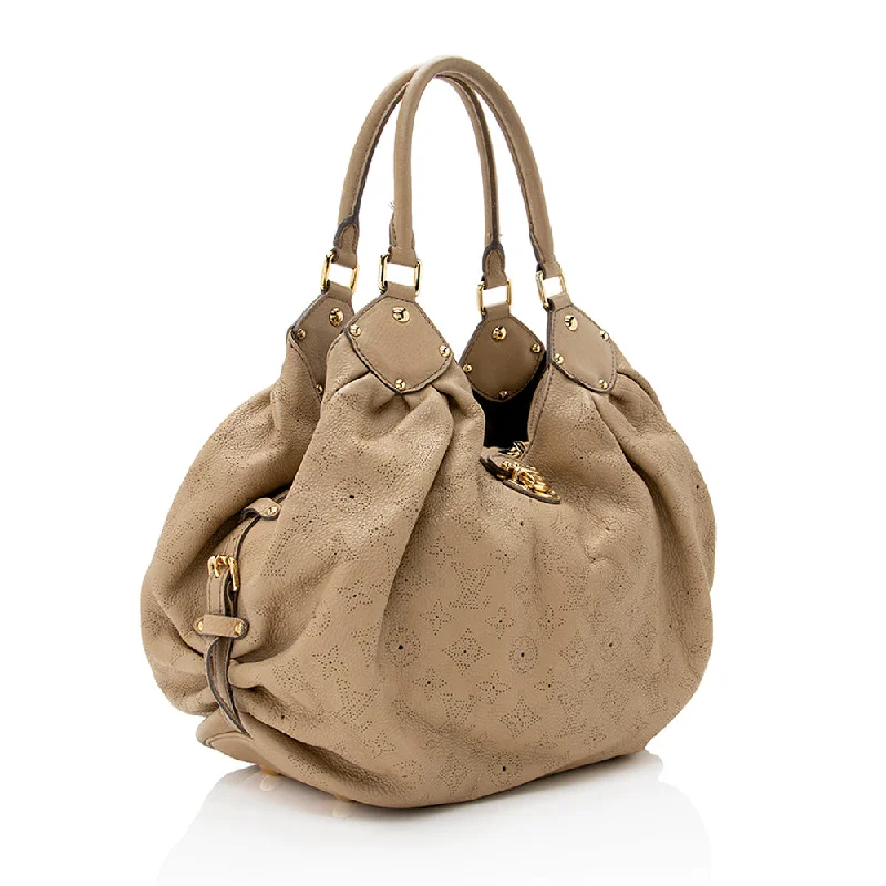 Louis Vuitton Petite Malle bags with a hard - shell structure for uniquenessLouis Vuitton Mahina Leather L Hobo (SHF-20688)