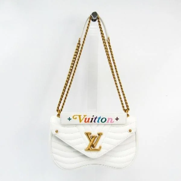 Louis Vuitton bags with a zippered interior pocket for better organizationLouis Vuitton New Wave Chain Bag MM White