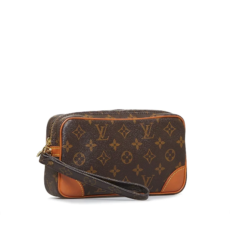 Louis Vuitton Twist bags with a snakeskin - effect panel for a bold lookLouis Vuitton Marly Dragonne Clutch PM Monogram Canvas