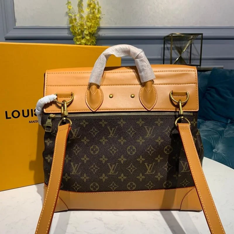 Louis Vuitton tote bags with a printed LV logo on the front for brand visibilityLouis Vuitton Steamer PM Monogram