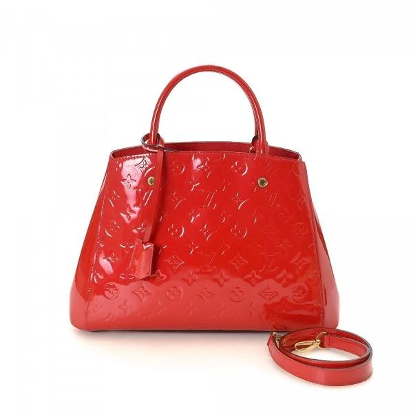 Louis Vuitton Twist bags with a crystal - embellished LV - turnlockLouis Vuitton Montaigne MM Tote Bag Monogram Vernis Red