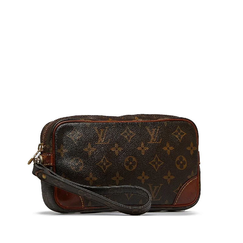 Louis Vuitton crossbody bags with a keychain holder for practicalityLouis Vuitton Marly Dragonne Clutch PM Monogram Canvas