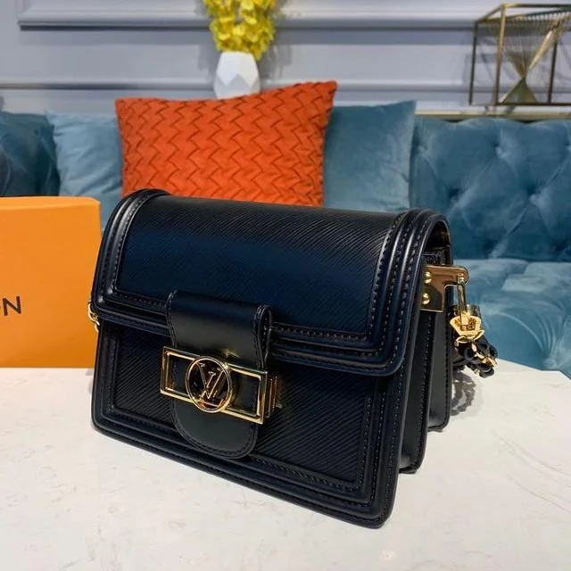 Louis Vuitton bags with a magnetic snap closure for easy accessLouis Vuitton Mini Dauphine Spring 2020 Noir