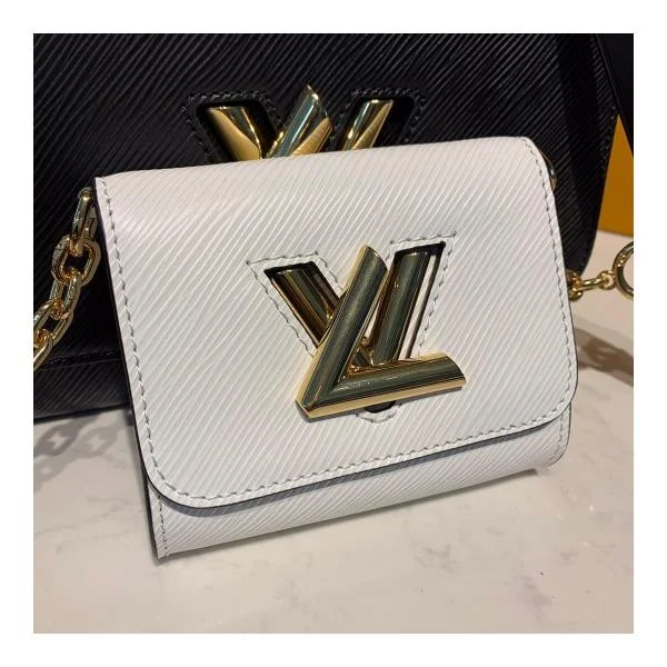 Louis Vuitton backpacks with a hidden back pocket for securityLouis Vuitton Twist MM Epi Leather White Gold-Colored Lock