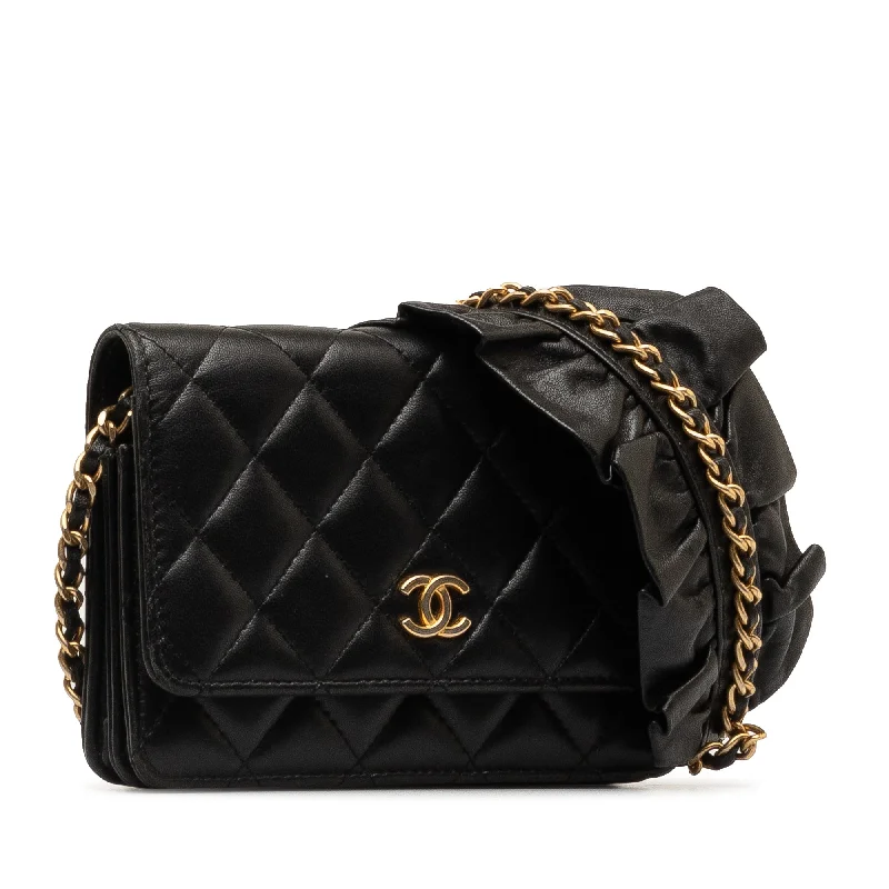 Chanel Luxury Handbag for High - End EventsCHANEL Lambskin Romance Wallet On Chain Crossbody Bag