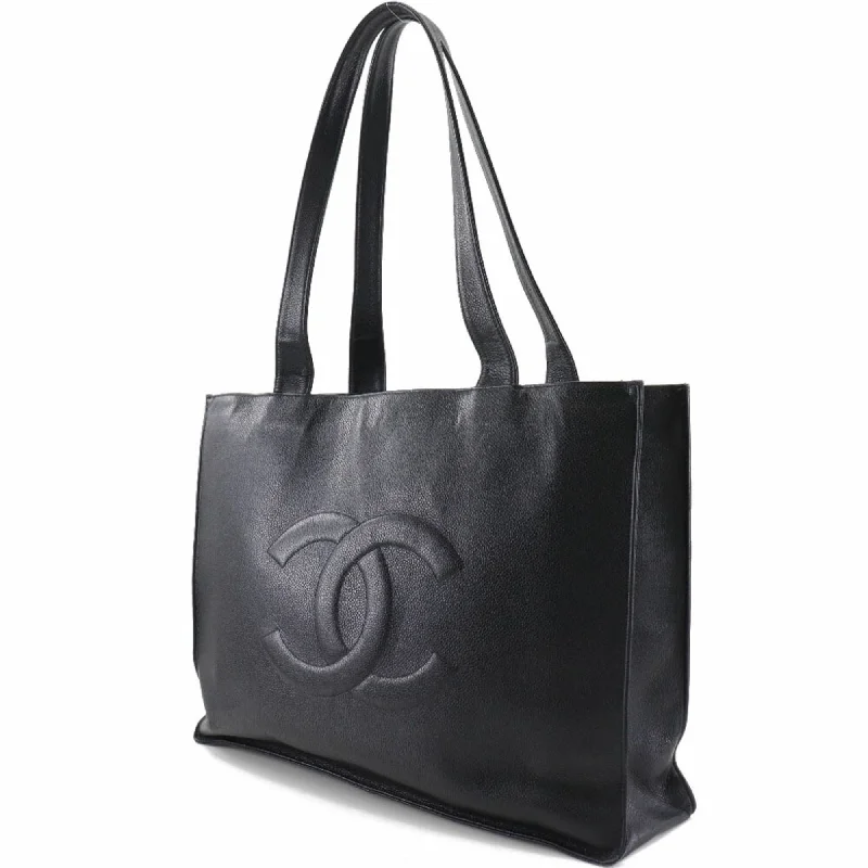 Chanel Small Crossbody Bag for TravelCHANEL Coco Mark Matte Caviar Skin Black Women's Tote Bag