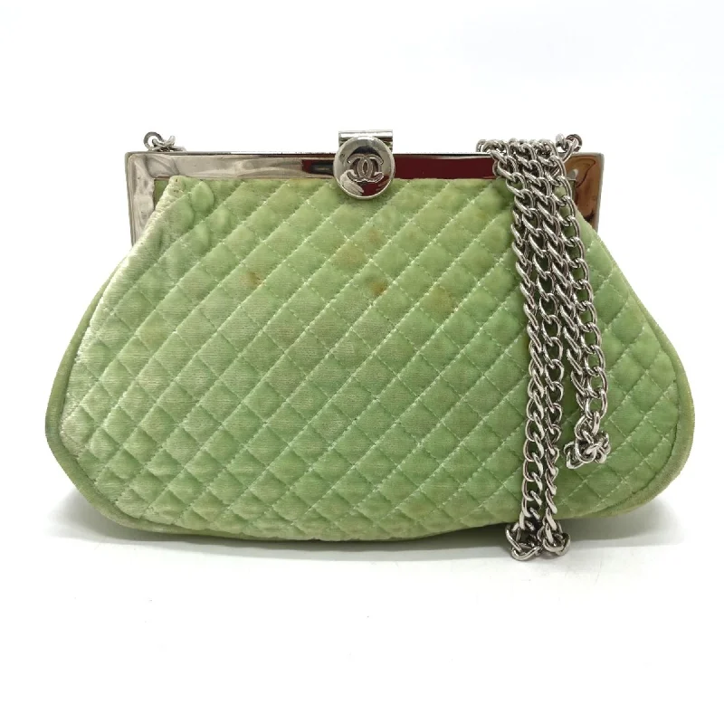 Chanel Classic Flap Bag for Evening PartyChanel CC Mark Kisslock Bag Chain Shoulder Bag Green x SilverHardware