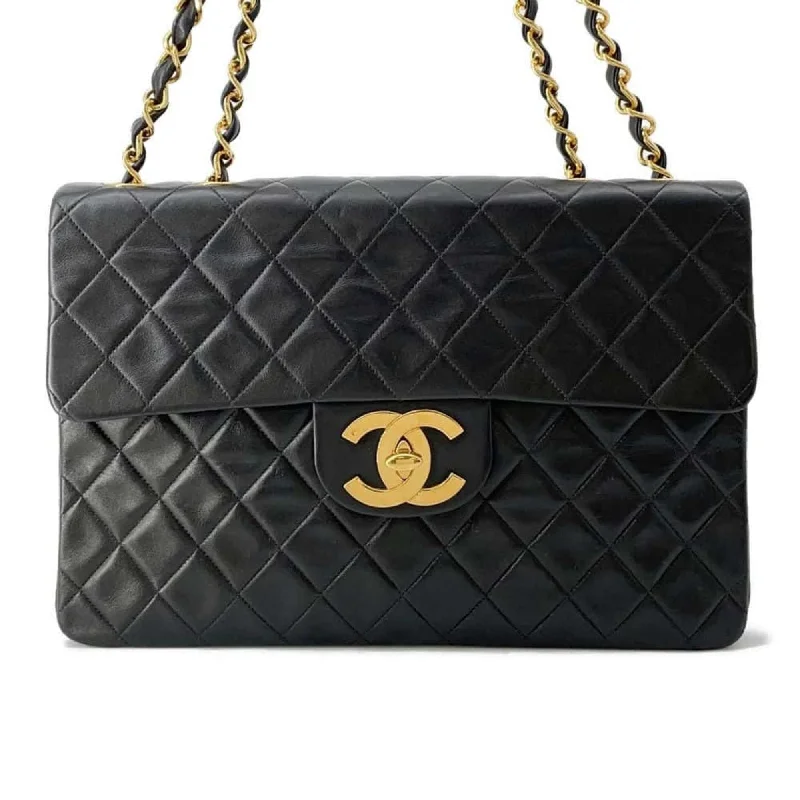 Chanel Classic Flap Bag for Evening PartyChanel Chain Shoulder Bag Deca Matelasse Single Flap Lambskin CHANEL Black