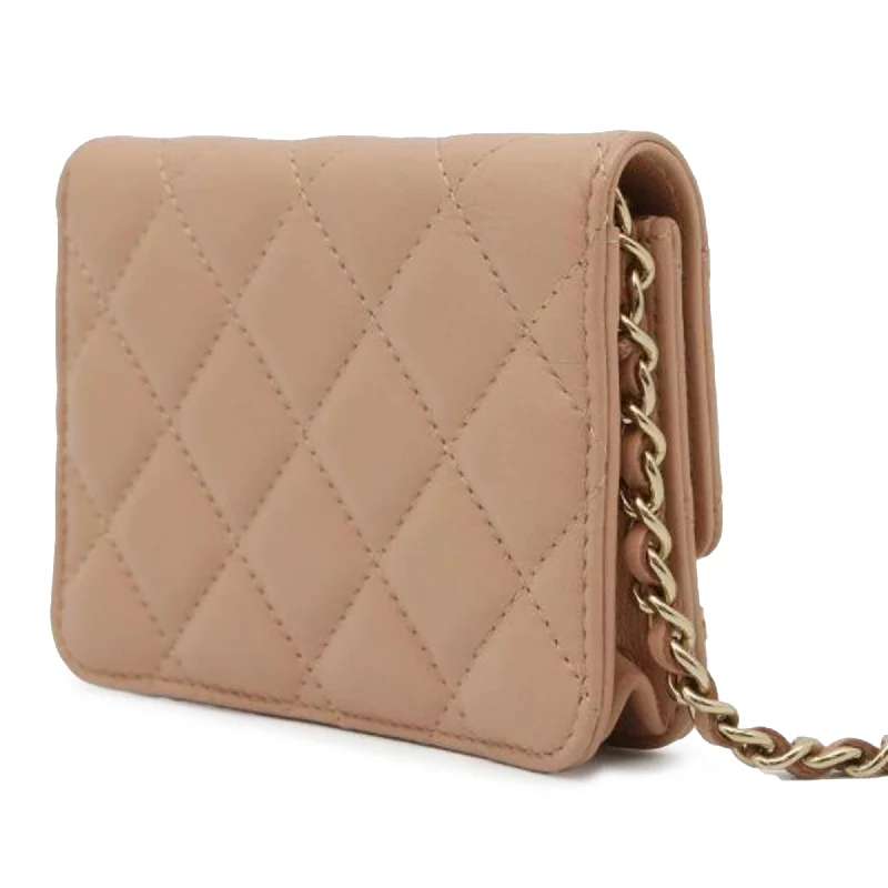 Chanel Lightweight Handbag for Daily ErrandsCHANEL Lambskin Mini Clutch with Chain Crossbody Bag