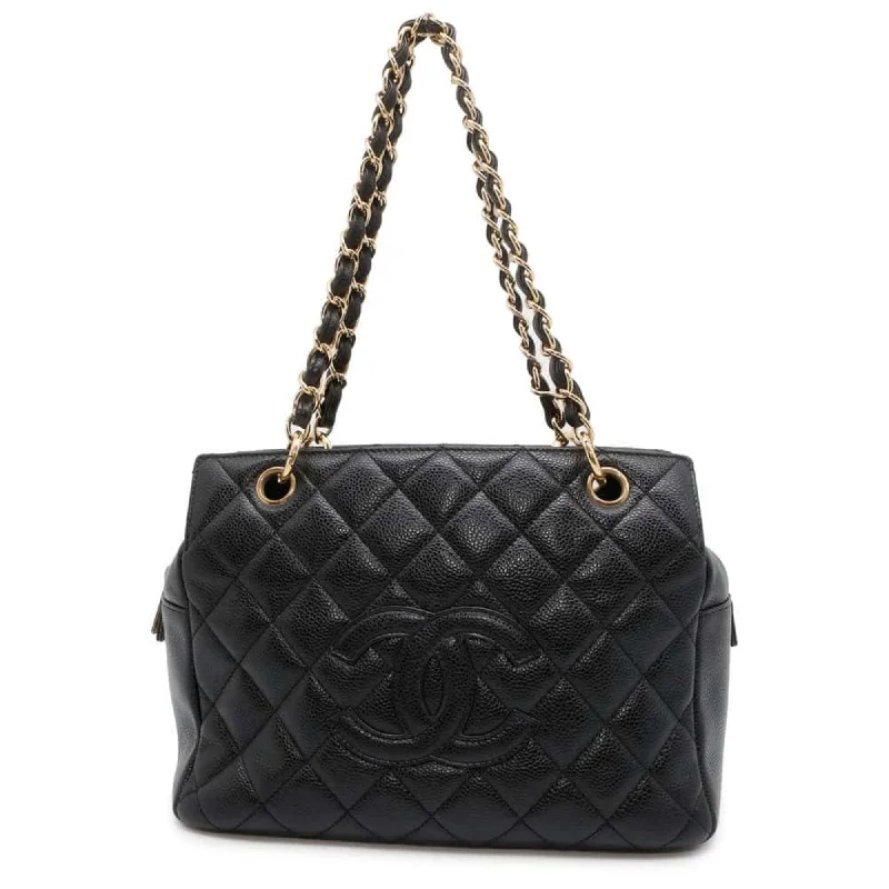 Chanel All - Match Handbag for Versatile StylingChanel Chain Tote Bag Matelasse Coco Mark Caviar Skin A18004 CHANEL Black