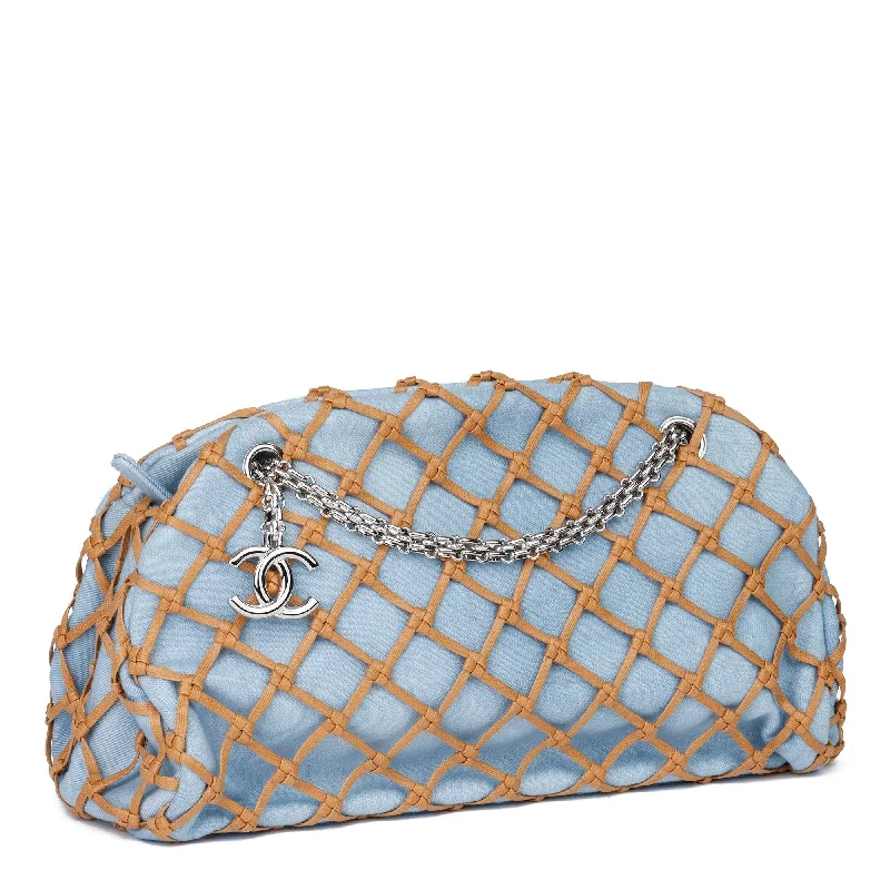 Chanel Quilted Leather Shoulder Bag for FashionistasChanel Light Blue Denim & Brown Woven Rope Canebier Just Mademoiselle Bowling Bag