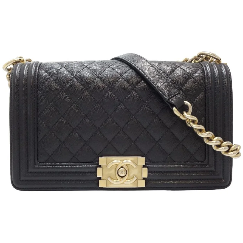 Chanel Medium Tote Bag for Office LadiesCHANEL Chanel Chain Shoulder Boy A67086 Bag Caviar Skin Black 450310