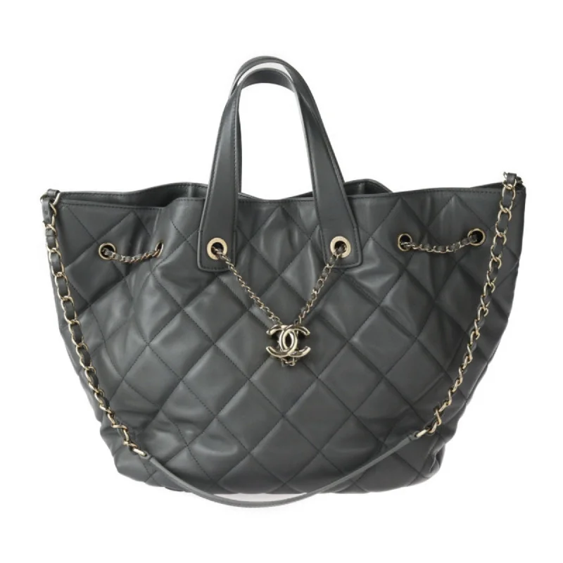 Chanel Limited Edition Handbag for CollectorsCHANEL Chanel Bag Handbag Lambskin Grey Matelasse Coco Mark Shoulder Tote Quilted