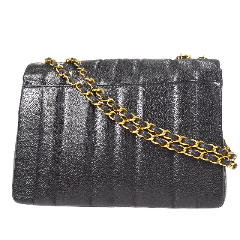 Chanel Classic Flap Bag for Evening PartyCHANEL Classic Flap Mademoiselle Double Chain Shoulder Bag Caviar 58232