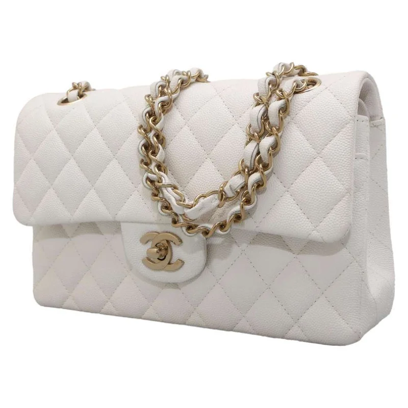 Chanel Medium Tote Bag for Office LadiesChanel Chain Shoulder Bag Matelasse Coco Mark Caviar Skin A01113 Double Flap CHANEL White