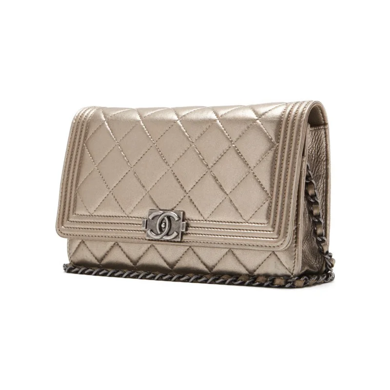 Chanel New Arrival Handbag with Gold HardwareCHANEL CHANEL Matrasse Boy Chanel Chain Wallet  Silver (Silver G ) 's Bag ' Shoulder Bag Ladies' Shoulder Bag  Ship Ladies' Shoulder Bag