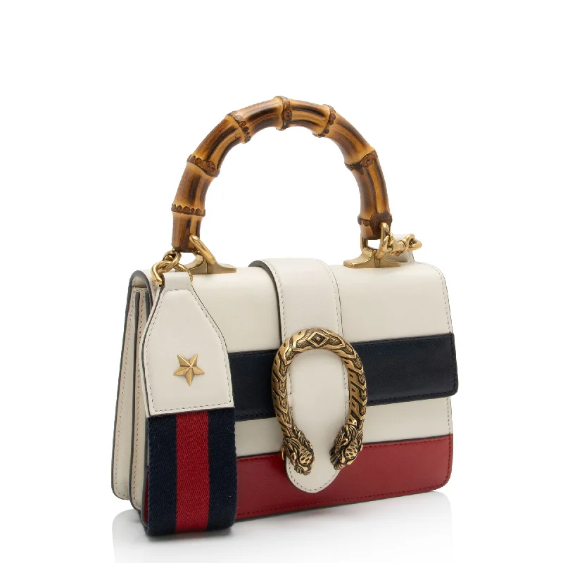 Ladies Gucci Dionysus bags with a detachable shoulder strapGucci Leather Bamboo Dionysus XS Top Handle (5QT67o)