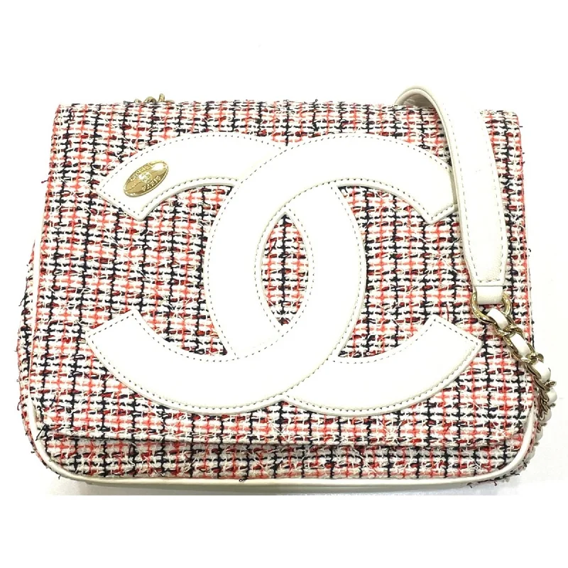 Chanel Classic Flap Bag for Evening PartyChanel CC Mark Bag Chain Shoulder Bag White x Red GoldHardware