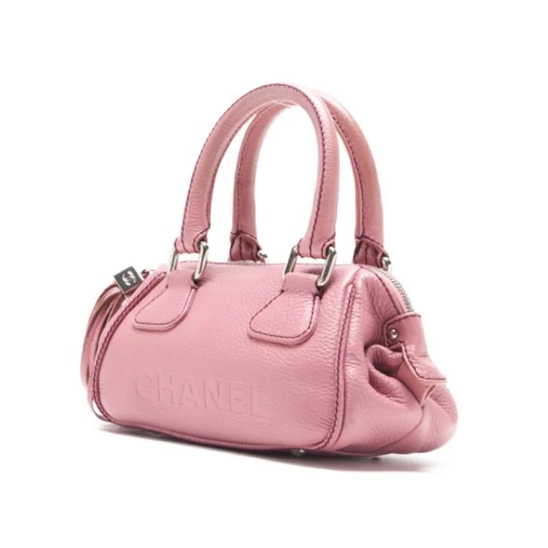 Chanel Handbag with Adjustable Strap for ComfortCHANEL CHANEL CABIAS SKIN LOGO MARK HANDBACK WITH FRINGE Pink (Silver G ) Shoulder Bag Mini shoulder bag  bag Ladies bag Hybrid 【 Delivery】 Ladies online