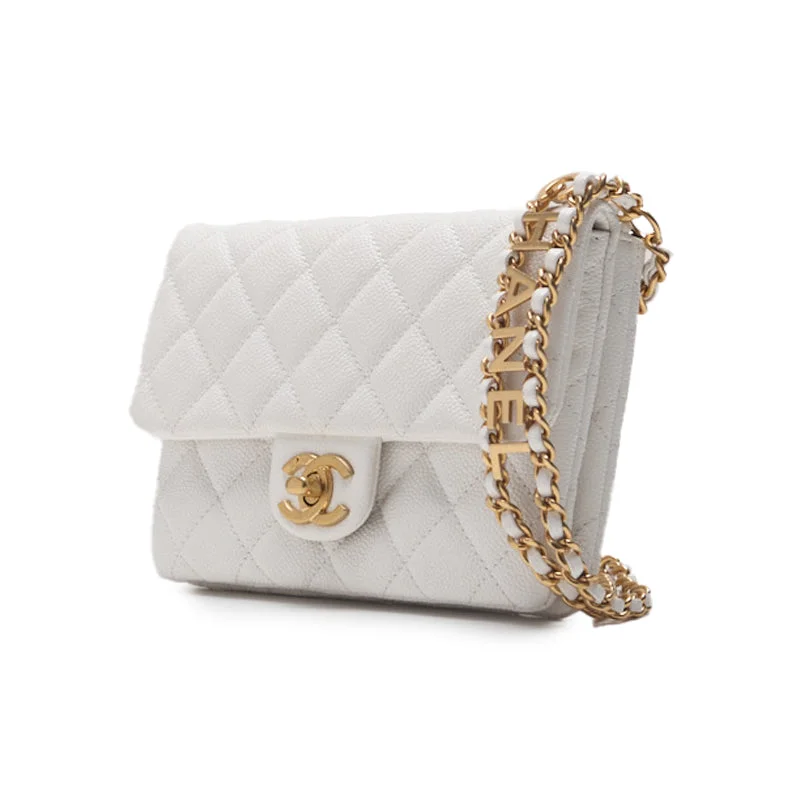 Chanel Small Crossbody Bag for TravelCHANEL CHANEL Matrasse Turn-Lock Coco Charm Chain Waist Bag Caviar S White  West Bag  West Bag Ladies West Bag   Delivery Ladies West Bag Ladies Online