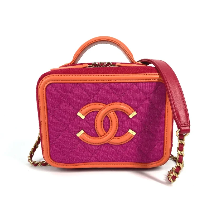 Chanel Handbag with Adjustable Strap for ComfortChanel CC Mark Crossbody 2WAY bag Chain Shoulder Bag Red Orange