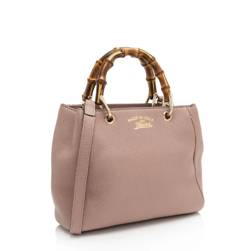 Ladies Gucci shoulder bags with a single - handle designGucci Leather Bamboo Mini Shopper Tote (eRoYKz)