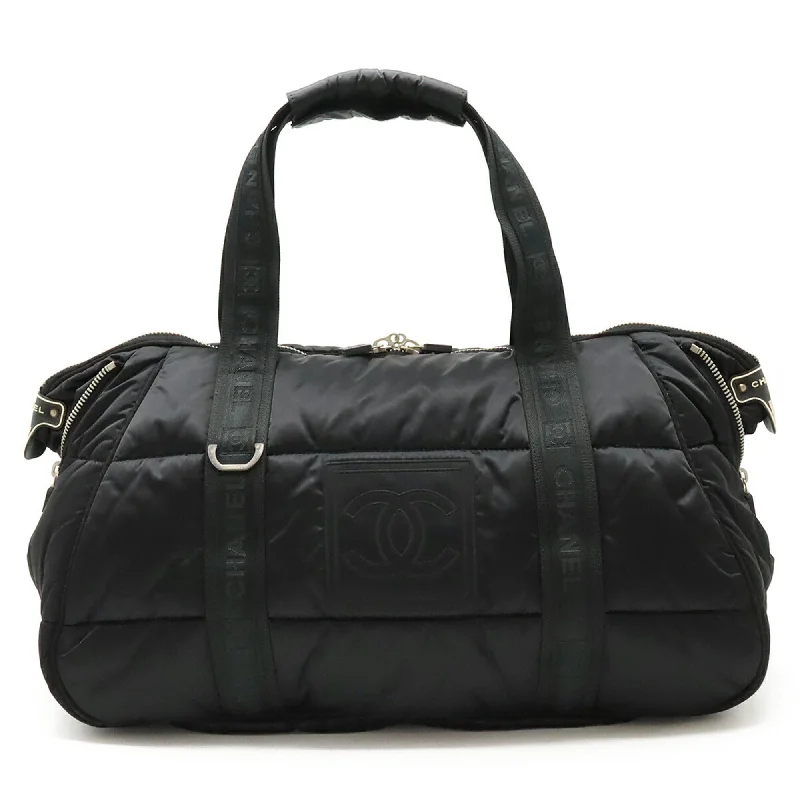 Chanel Luxury Handbag for High - End EventsCHANEL Chanel Sport Line Coco Mark Boston Bag Travel Nylon Black