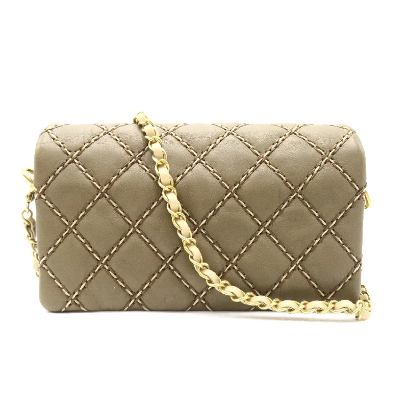 Chanel Quilted Leather Shoulder Bag for FashionistasCHANEL CHANEL Chain Sder Chain Shoulder Bag    Beige  Range