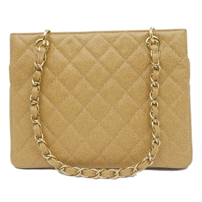 Chanel Quilted Leather Shoulder Bag for FashionistasCHANEL CHANEL PST Tote Caviar S A18004 Beige G  Handbag Shoulder Bag